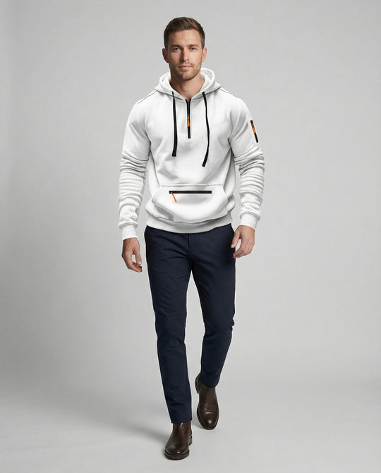 Herren sportlicher Hoodie mit praktischen Reißverschlusstaschen und verstellbarem Kapuzenzug EB