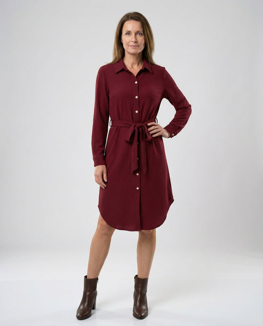 Hemdblusenkleid Mit Taillengürtel Damen