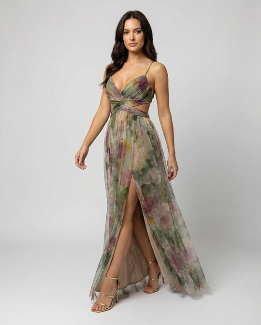 Elegantes Maxikleid im Schönen Blumenmuster für festliche Anlässe | EB