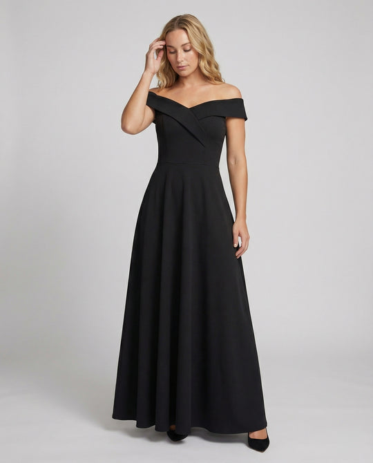 EB | Elegantes Off-Shoulder Langes Catwalk Abendkleid