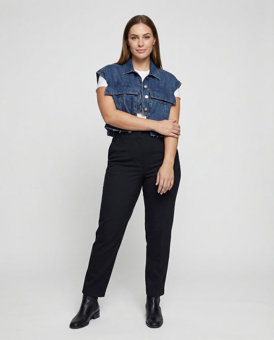 Damen lässige Blusenjacke im angesagten Utility-Stil mit großen Taschen und kurzen Ärmeln EB