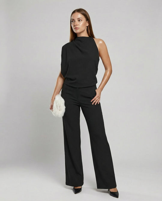 Eleganter Jumpsuit mit Rundhalsausschnitt für Alltag & Besondere Anlässe | EB