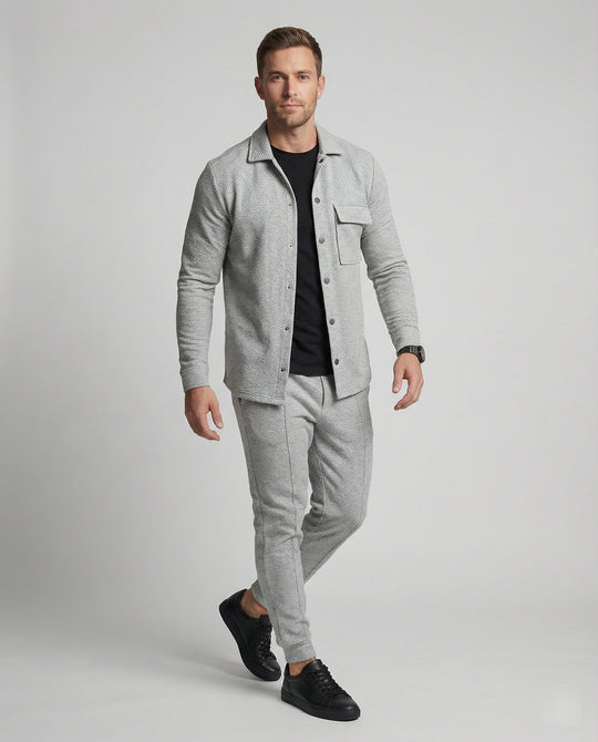 Herren elegantes Freizeitanzug mit modischem Streifenmuster EB