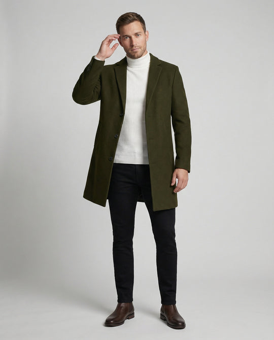 Herren eleganter Longblazer mit modernem Schnitt und doppelter Knopfreihe EB