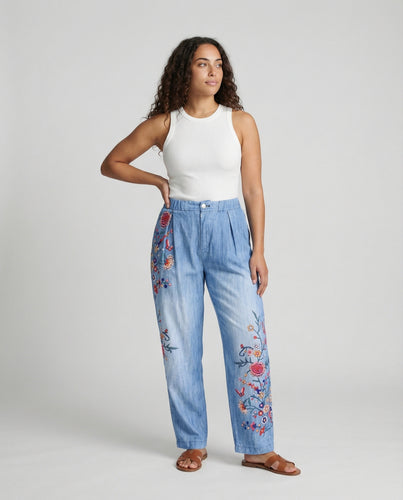 EB | Floral Print Lockere Jeanshose für Frauen