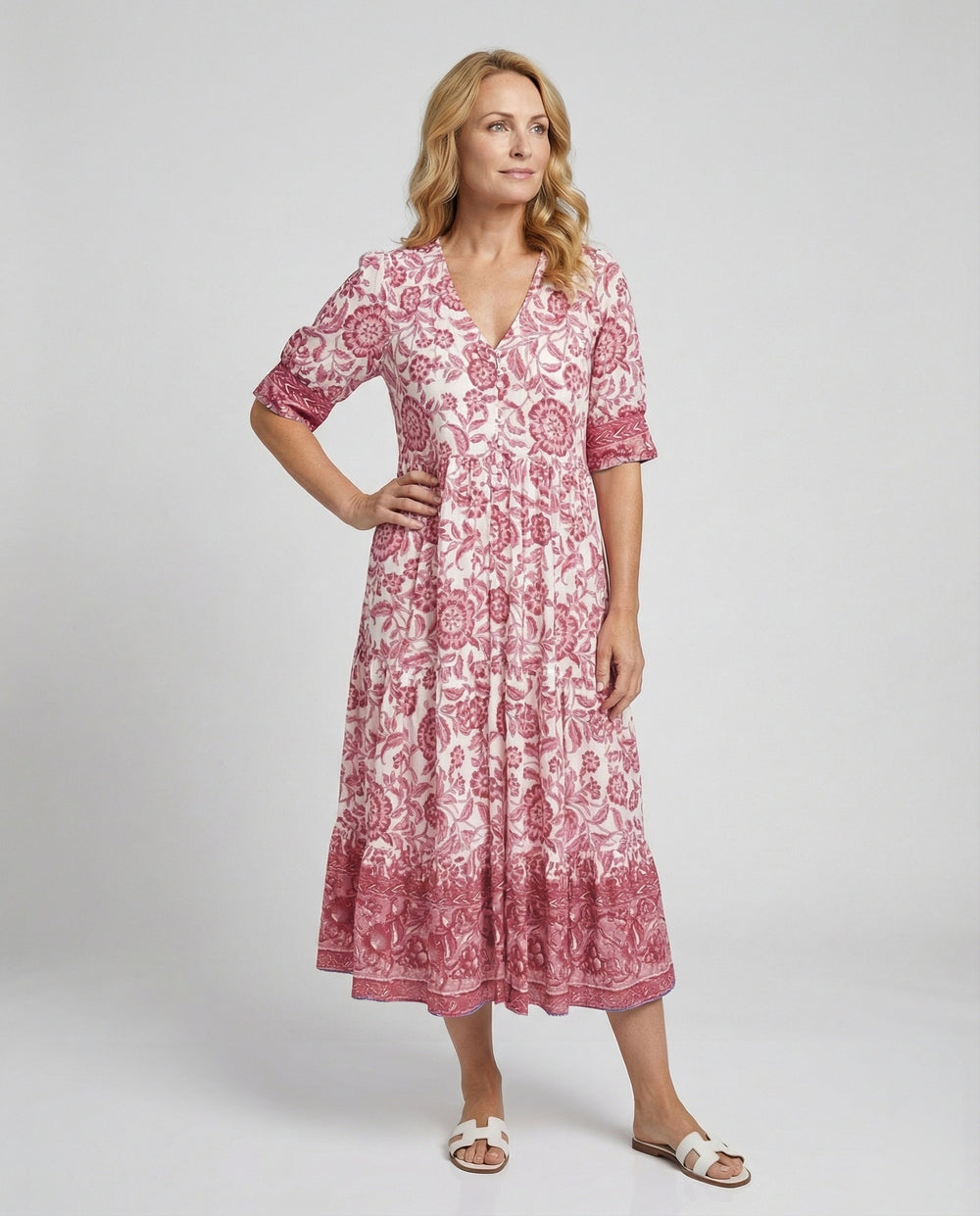 Damen Maxikleid mit Blumenmuster