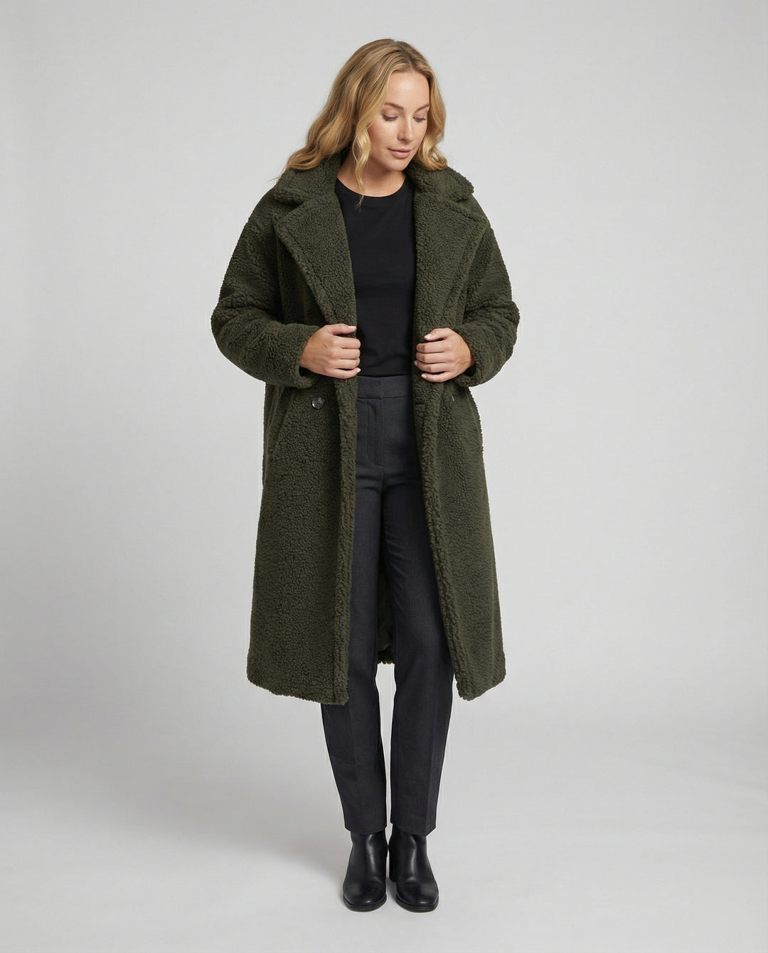 EB | Damen Warmer Fell Wollmantel