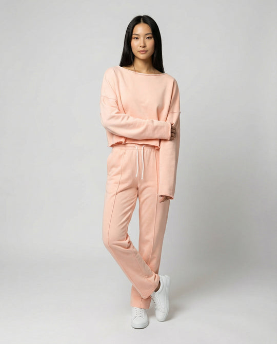 Damen Casual Sweatshirt und weit geschnittene Hose Set EB