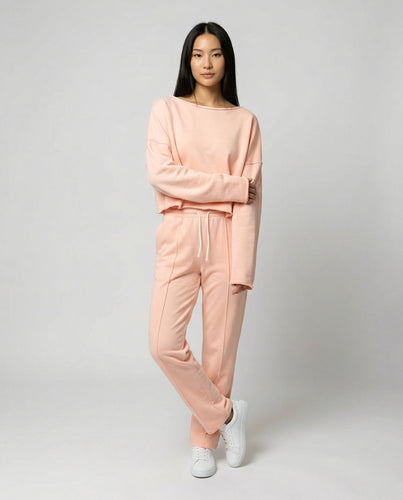 Damen Casual Sweatshirt und weit geschnittene Hose Set EB