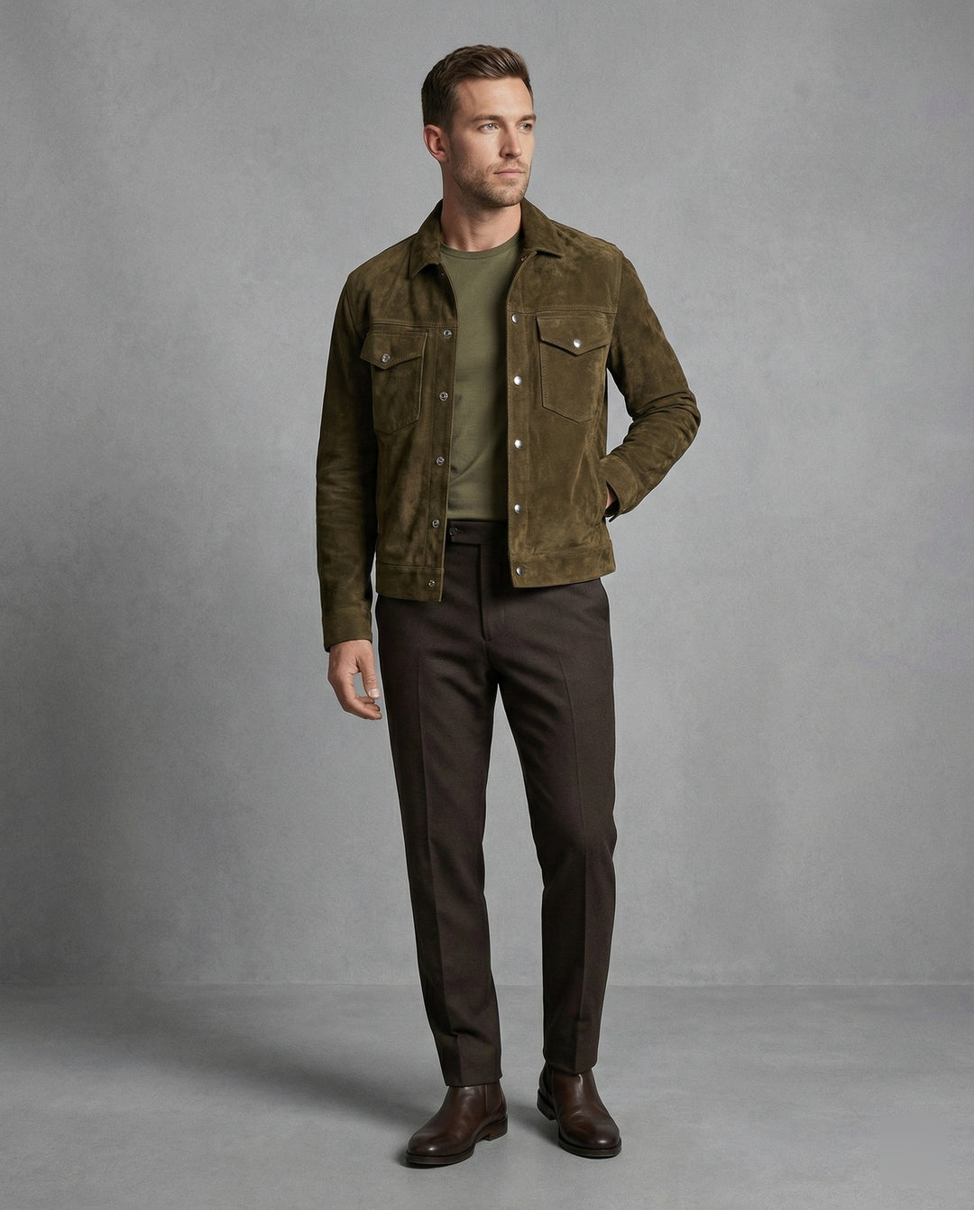 Herren Vegan lederjacke im lässigen Stil mit praktischen Taschen EB