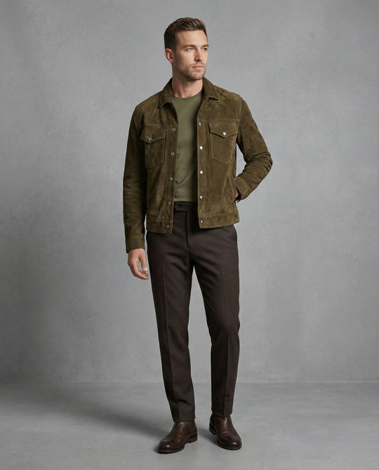 Herren Vegan lederjacke im lässigen Stil mit praktischen Taschen EB