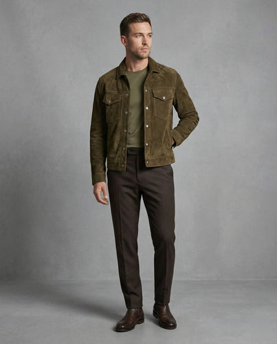 Herren Vegan lederjacke im lässigen Stil mit praktischen Taschen EB