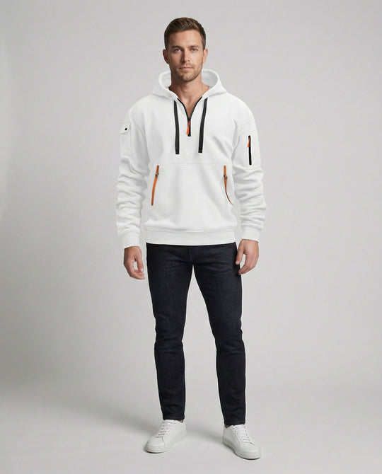 EB | Stylischer Alltags-Herren-Hoodie mit Halb-Zip-Design