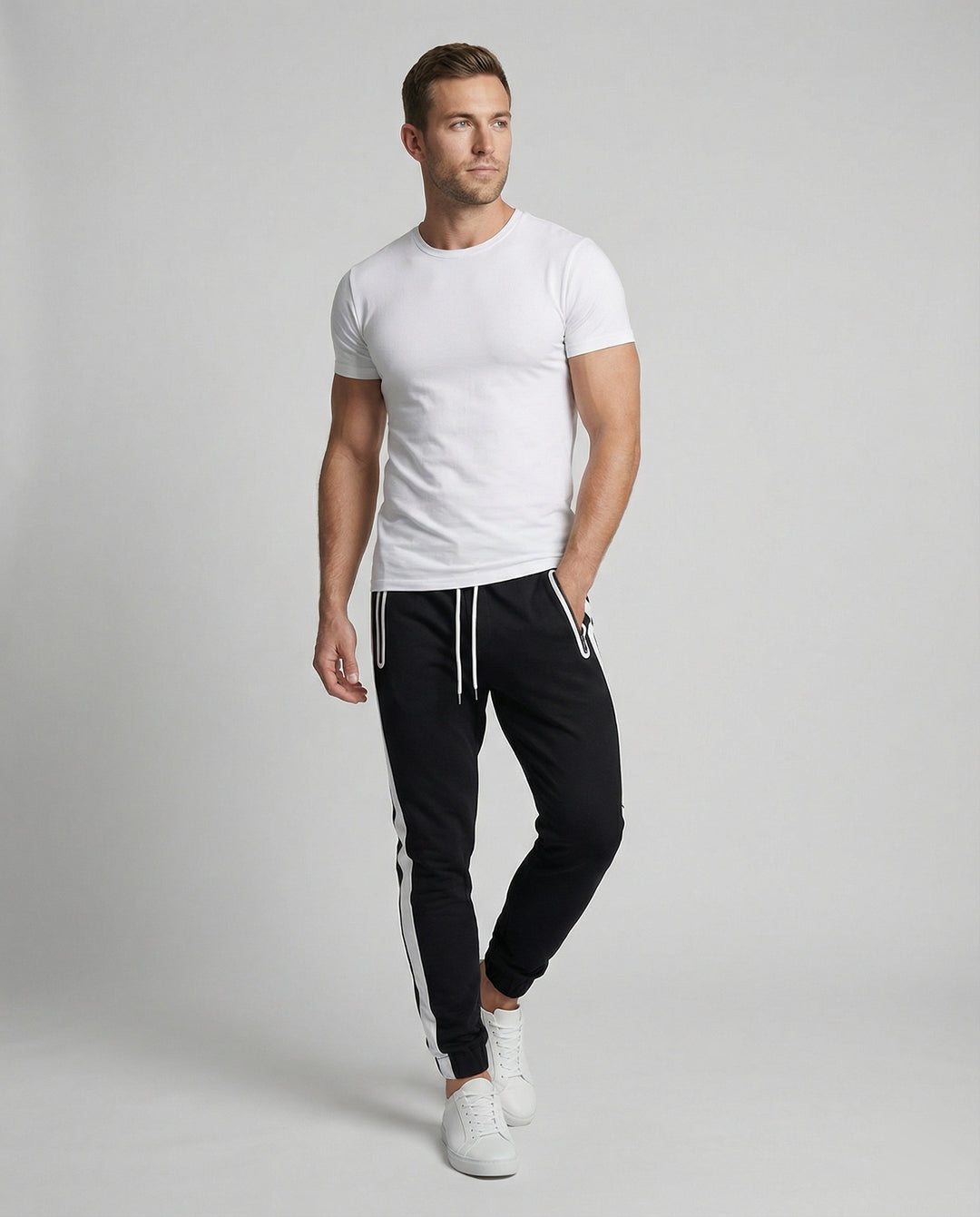 Herren sportliche Jogginghose mit innovativen Seitentaschen EB