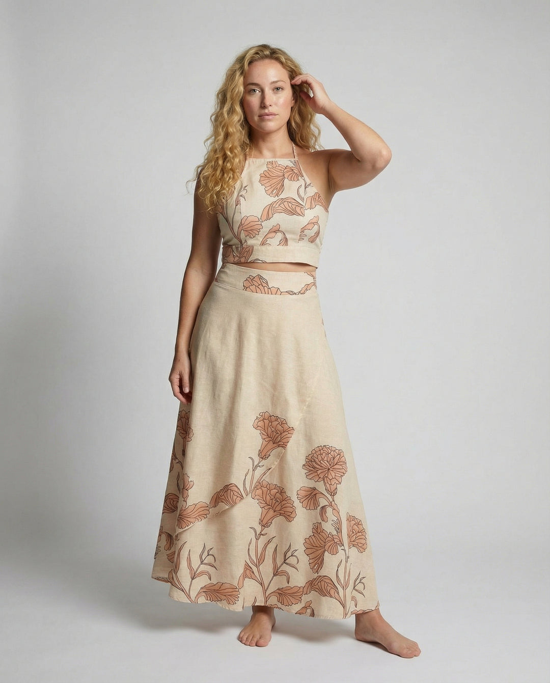Elegantes Damen Oberteil- und Maxi-Rock-Set für Alltag & Festlichkeiten | EB