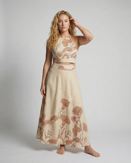 Elegantes Damen Oberteil- und Maxi-Rock-Set für Alltag & Festlichkeiten | EB