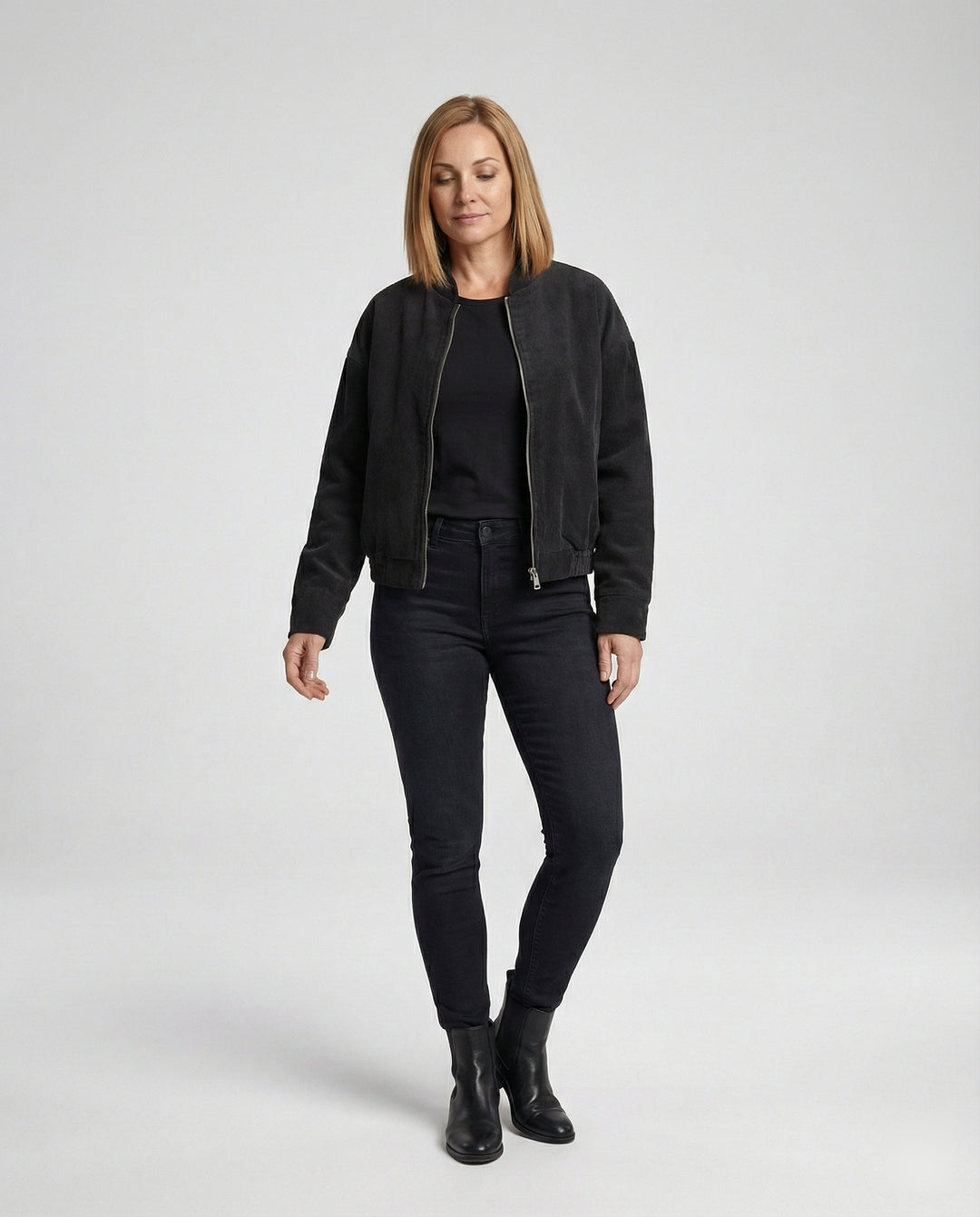 Damen Cordjacke mit Stehkragen
