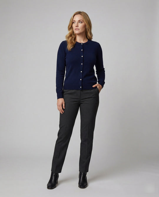 Damen Feinstrick Cardigan mit Knopfleiste und weichem Material EB