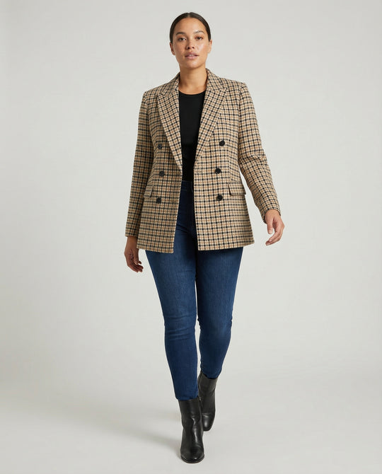 EB | Kariertes Doppelbreasted Blazer
