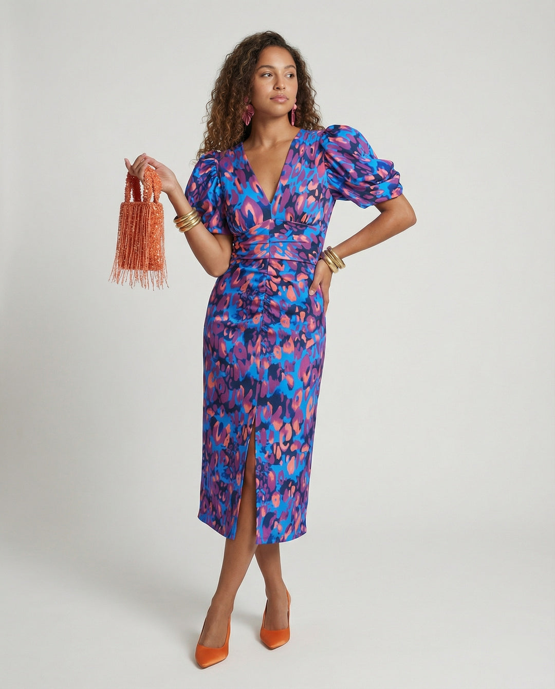 Damen Abendkleid mit voluminösen Puffärmeln EB