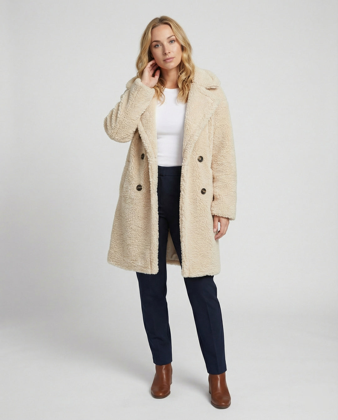 Damen Teddyfell Jacke mit Warm & Kuschelig | EB