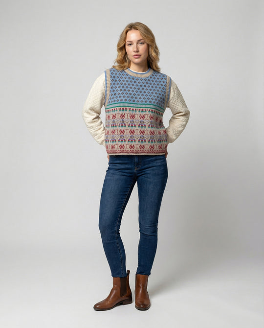 Damen Woll Strickjacke mit übergroßem Druck & Gemütlichem Design | EB