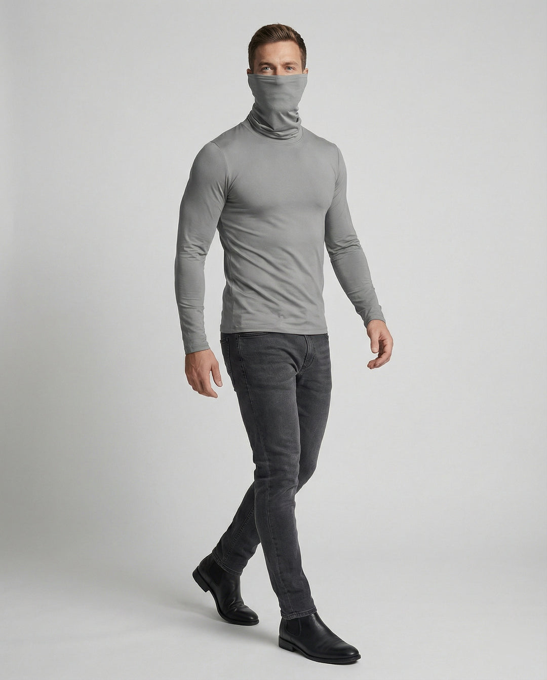 Herren Funktionsshirt mit hohem Kragen und innovativem Feuchtigkeitsmanagement EB