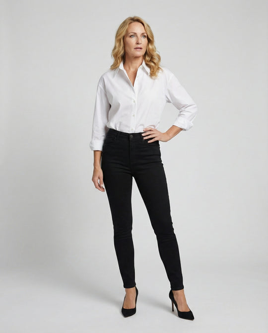 Damen elegante Hemdbluse aus Baumwolle
