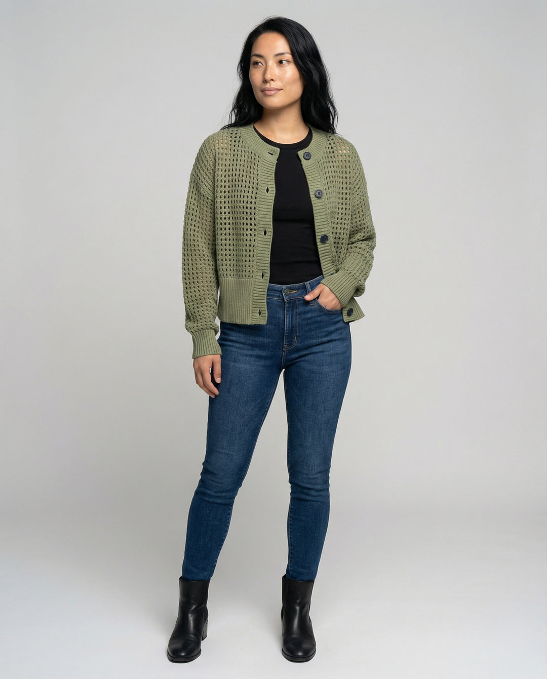 Damen luftiger Strickcardigan EB