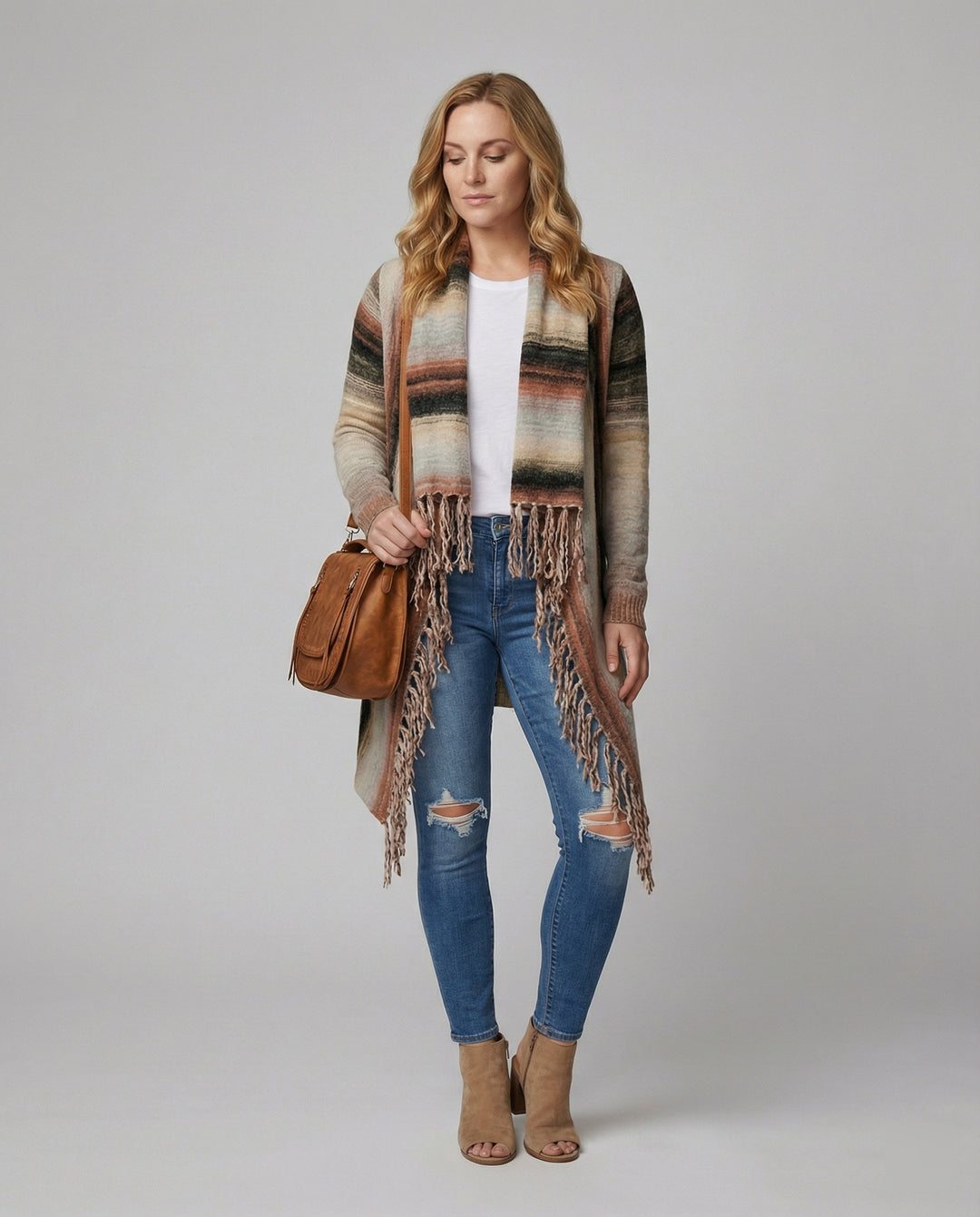 EB | Schick Gestreifte Poncho Weste