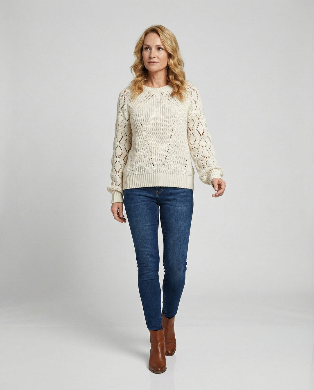Damen Strickpullover V-Ausschnitt Weit