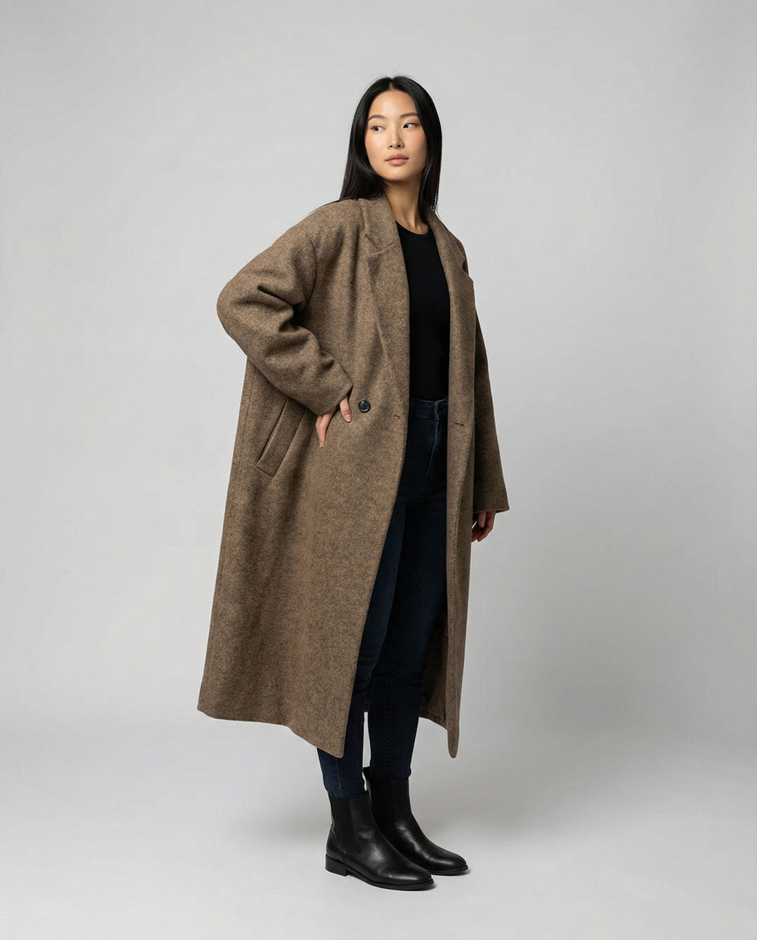 Damen Oversized Wollmantel EB