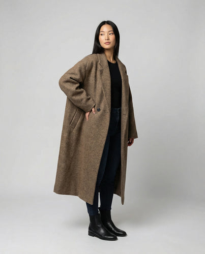 Damen Oversized Wollmantel EB