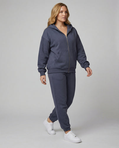 Damen Fleece Jogginganzug mit Kapuze EB