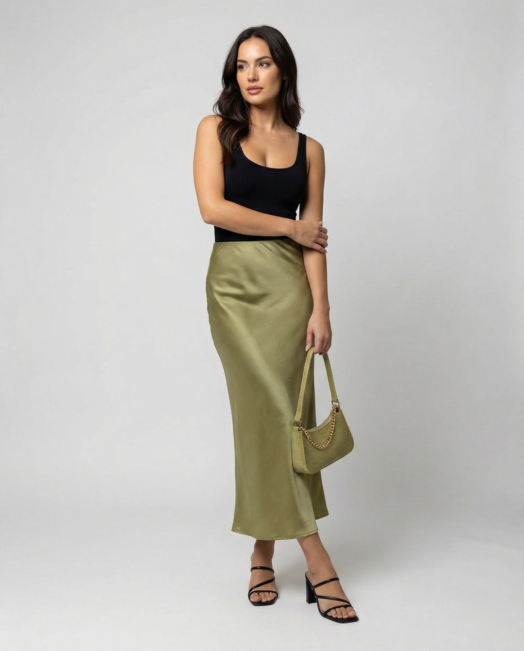Damen Longskirt aus glattem Satin von EB