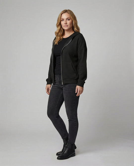 Damen lässige Waffle-Hoodie Jacke mit Reißverschluss EB