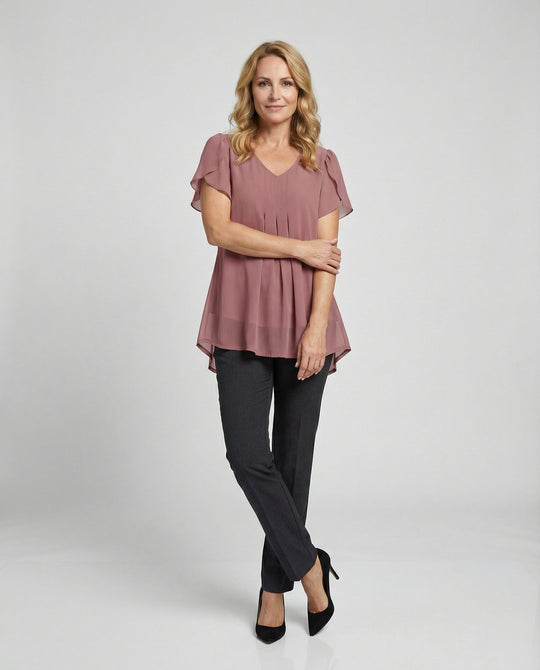 Tunika Bluse Damen mit Schmetterlingsärmeln