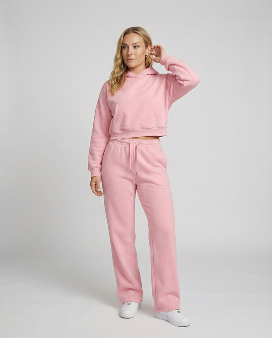 Damen Sweat-Set mit lässigem Schnitt und hohem Kragen EB