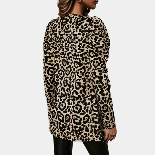 EB | Sofistiziert Leoparddruck Herbstmantel für Damen