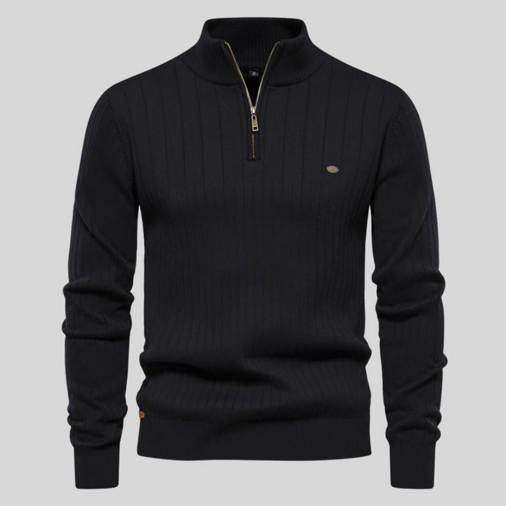EB | Strickpullover mit Half-zip Wollmischung Warm, Klassisch