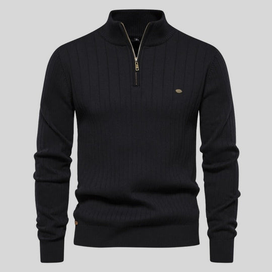 EB | Strickpullover mit Half-zip Wollmischung Warm, Klassisch