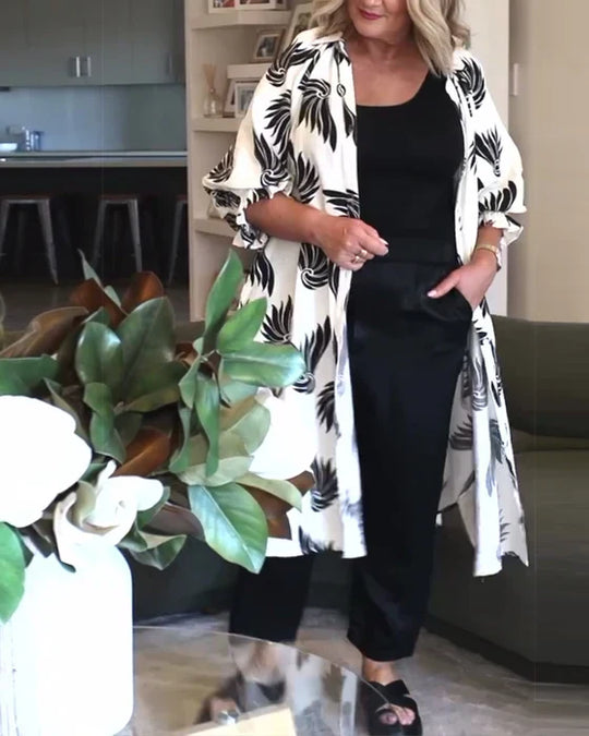 EB | Jacke mit Revers und Knopf, Bedruckt