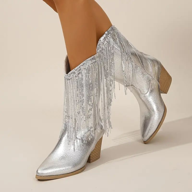 Glamouröse Glitzer Westernstiefel Damen Elegante Stiefel EB