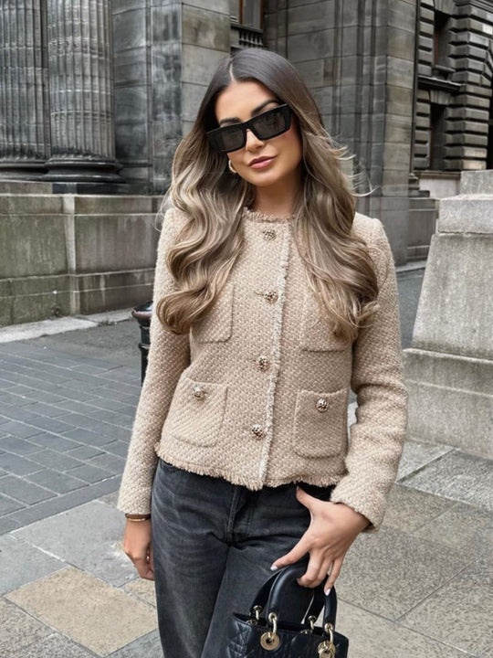 EB | Luxuriöse Goldknopf Jacke Tweed Exklusiv, Raffiniert