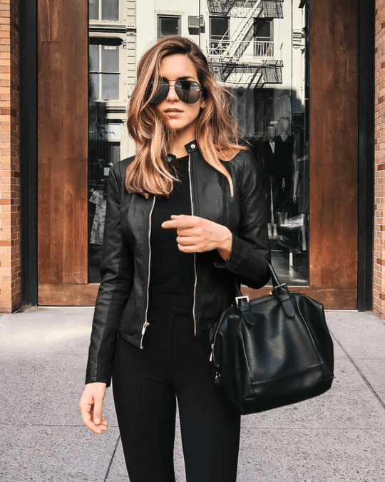 EB | Jacke Damen Slim Fit Lederjacke Damen Perfekt für Den Herbst Trendy & Lässig
