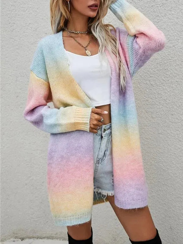 EB | Tie Dye Damen Strickjacke Pullover