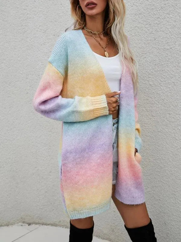 EB | Tie Dye Damen Strickjacke Pullover