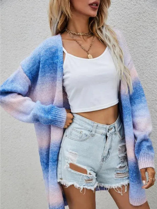 EB | Tie Dye Damen Strickjacke Pullover