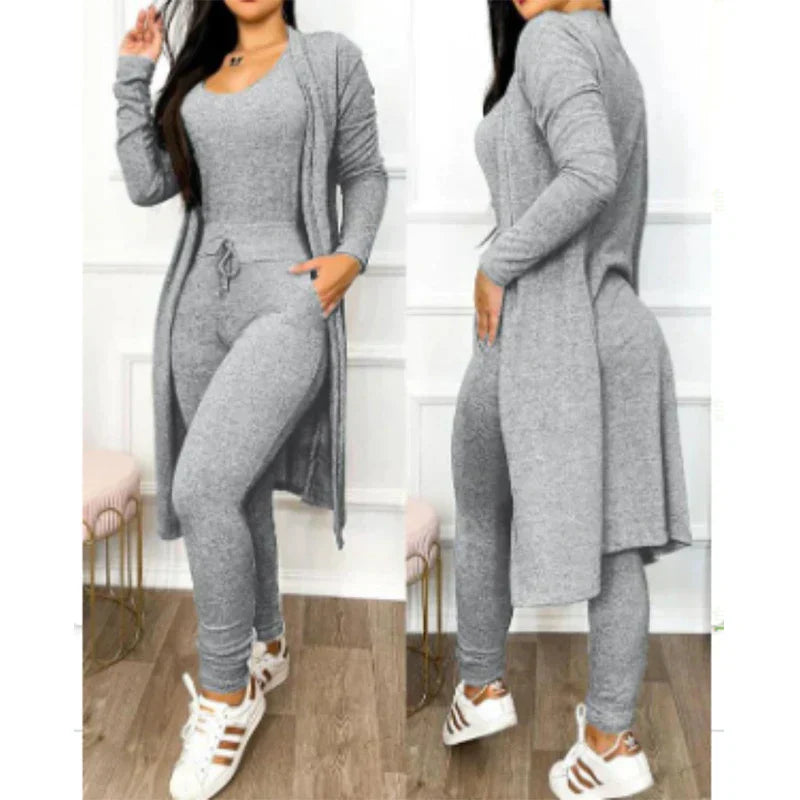EB | Damen 3 Teiliges Loungewear Satz mit Jacke
