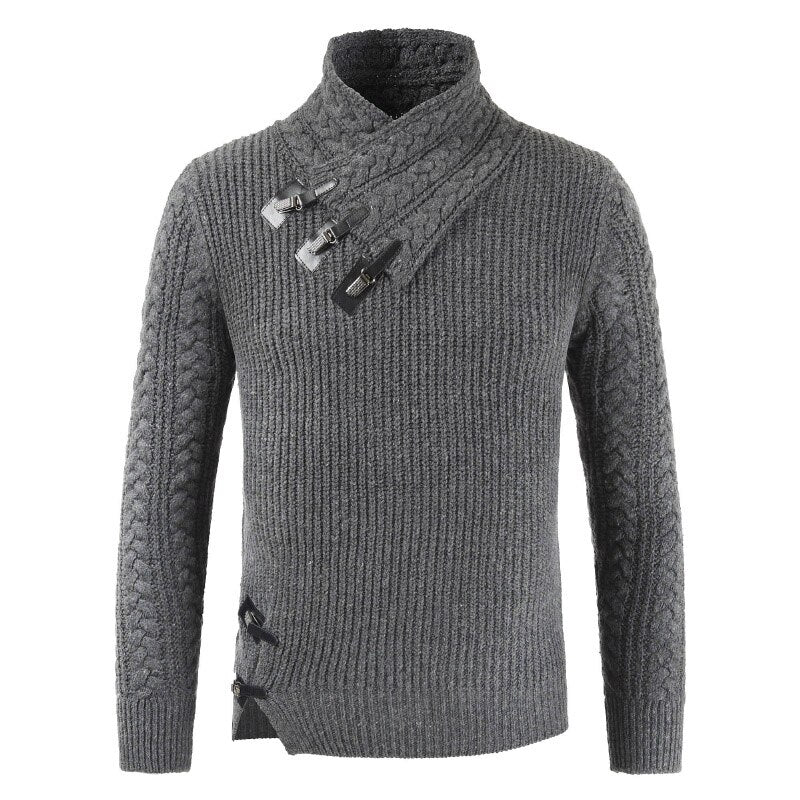 EB | Figurnah Wollmischung Asymmetrischer Kragen Schnallen Details